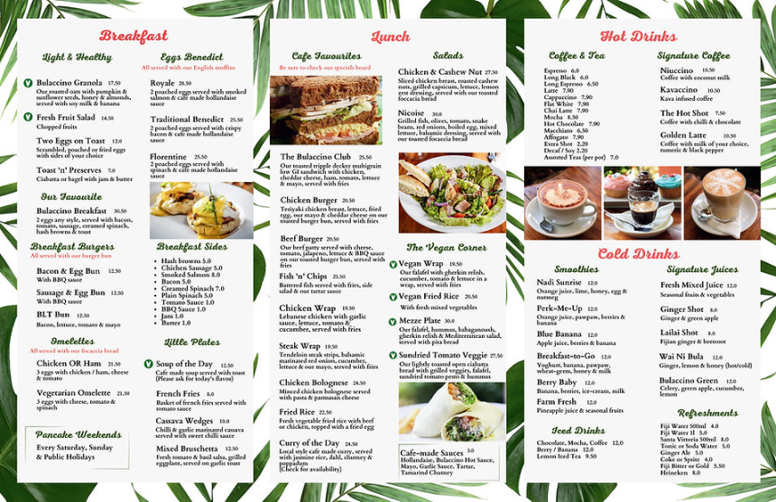 Bulaccino Food Menu Bulaccino Food Menu