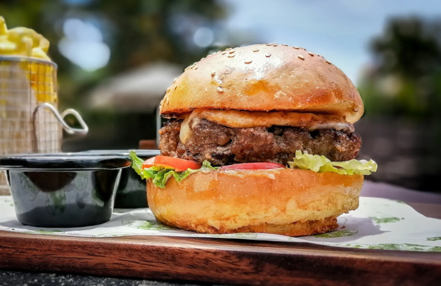 Burger and Chips burger and chips