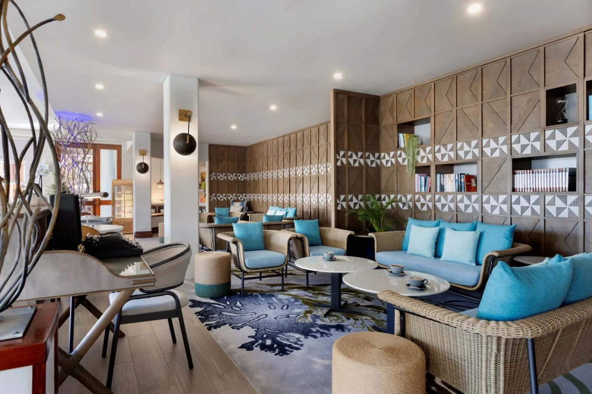 Executive Journal Lounge Interior scaled Interior view of Sofitel Fiji Executive Journal Lounge.