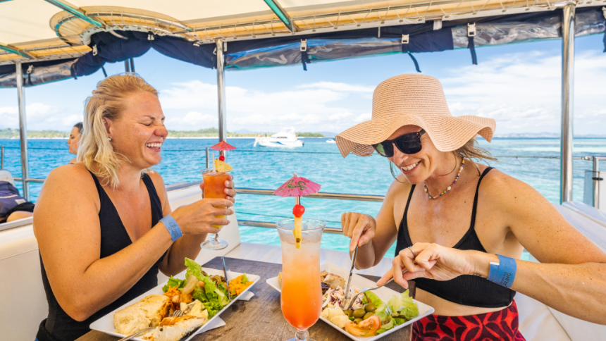 Lunch South Sea Sailing two lovely ladies light healthy lunch south sea sailing