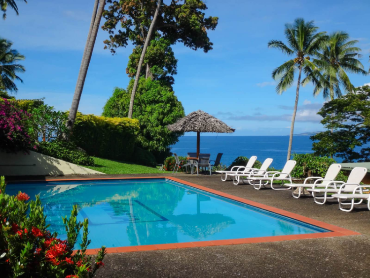 Poolside at Nakia Resort Dive Fiji poolside nakia resort dive fiji