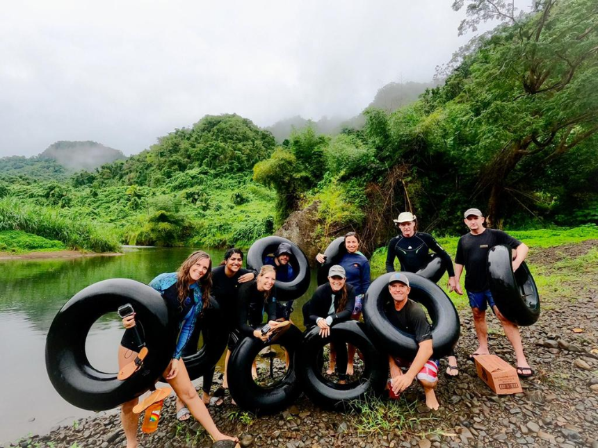 River Tubing Team Photograph river tubing team photograph