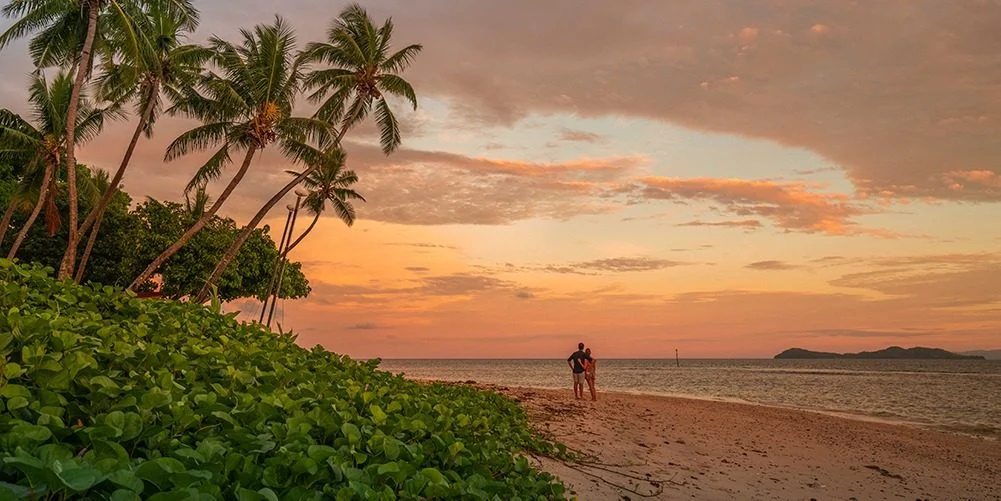 Royal Davui Sunset over the ocean at Royal Davui Island Fiji.