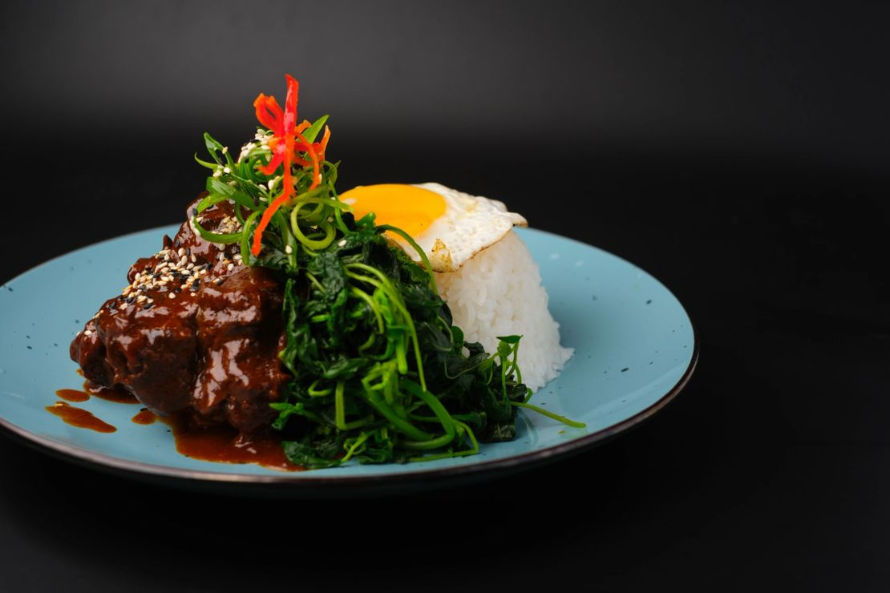 vasaqa fiji barbecue meat with greens rice egg