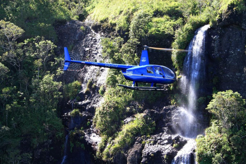 Waterfall Backdrop with Heli Tours Fiji waterfall backdrop heli tours fiji